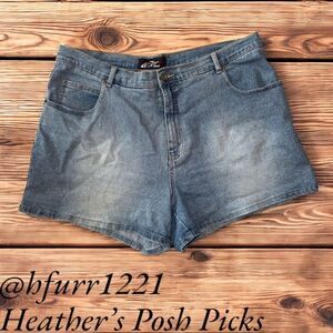 Women's Lazer Jean Shorts With Glitter SIZE 18